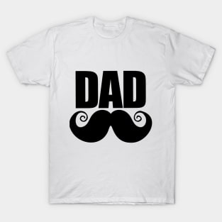 DAD text with mustache T-Shirt